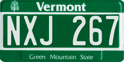 VT license plate NXJ267