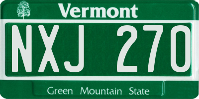 VT license plate NXJ270