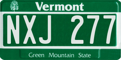 VT license plate NXJ277