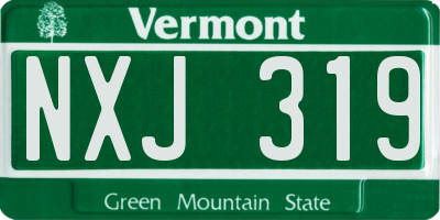 VT license plate NXJ319
