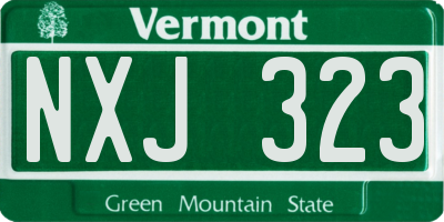 VT license plate NXJ323