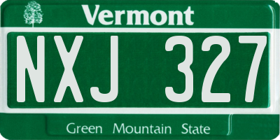 VT license plate NXJ327
