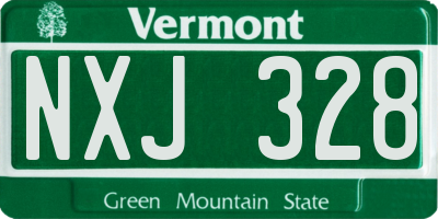VT license plate NXJ328