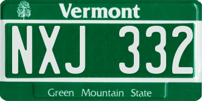 VT license plate NXJ332