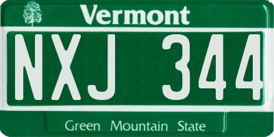 VT license plate NXJ344