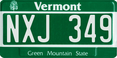 VT license plate NXJ349