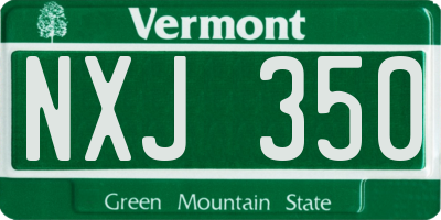 VT license plate NXJ350