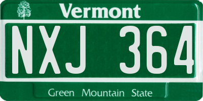 VT license plate NXJ364