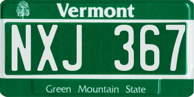 VT license plate NXJ367