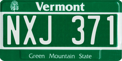 VT license plate NXJ371