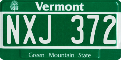 VT license plate NXJ372