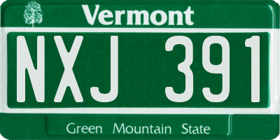 VT license plate NXJ391