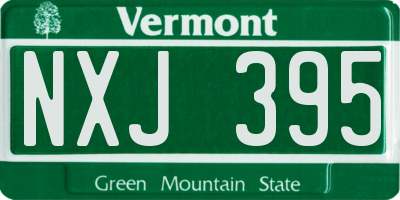 VT license plate NXJ395