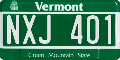 VT license plate NXJ401