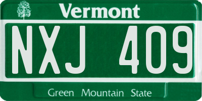 VT license plate NXJ409