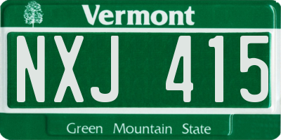 VT license plate NXJ415