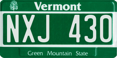 VT license plate NXJ430