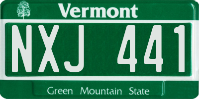 VT license plate NXJ441