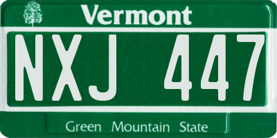 VT license plate NXJ447