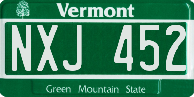VT license plate NXJ452