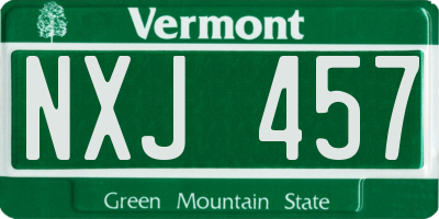 VT license plate NXJ457