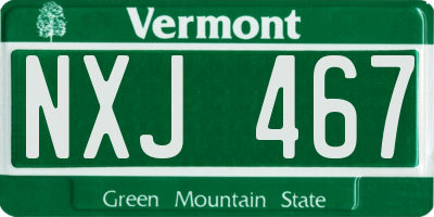 VT license plate NXJ467