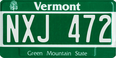 VT license plate NXJ472