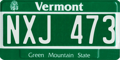 VT license plate NXJ473