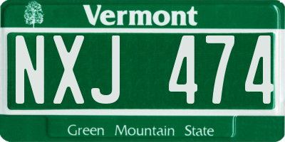 VT license plate NXJ474