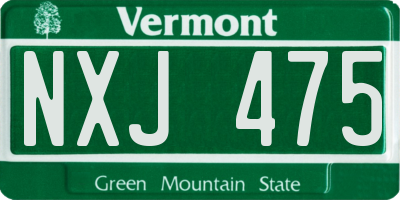 VT license plate NXJ475