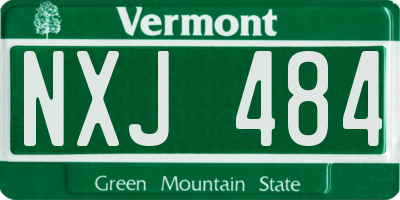 VT license plate NXJ484
