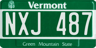 VT license plate NXJ487
