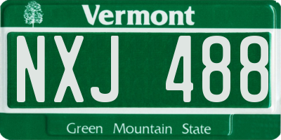 VT license plate NXJ488