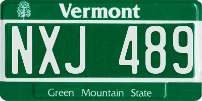 VT license plate NXJ489
