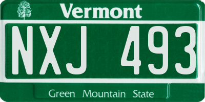 VT license plate NXJ493