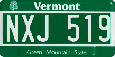 VT license plate NXJ519