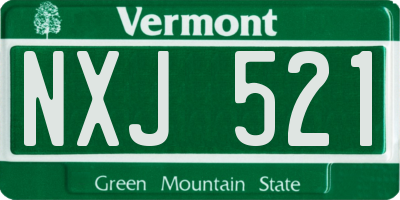 VT license plate NXJ521