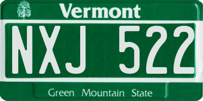 VT license plate NXJ522