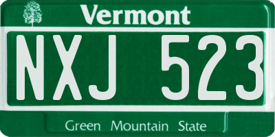 VT license plate NXJ523