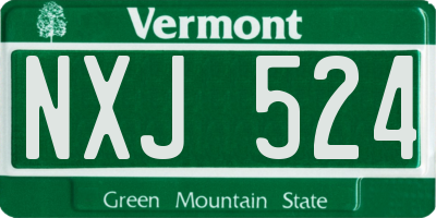 VT license plate NXJ524