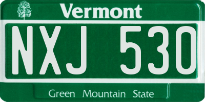 VT license plate NXJ530