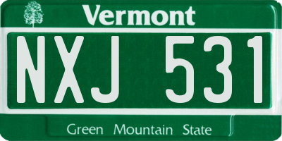 VT license plate NXJ531