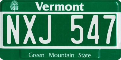 VT license plate NXJ547