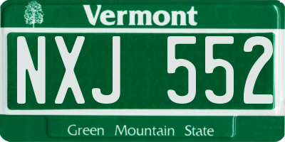 VT license plate NXJ552