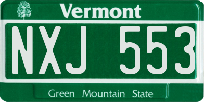 VT license plate NXJ553