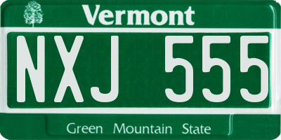 VT license plate NXJ555