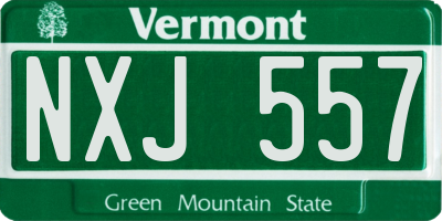 VT license plate NXJ557