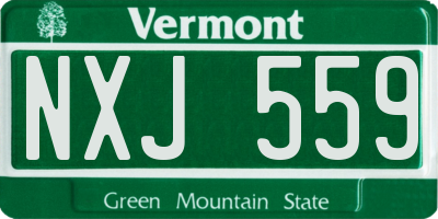 VT license plate NXJ559