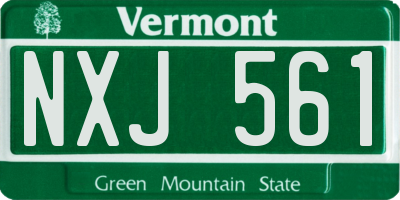 VT license plate NXJ561