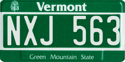 VT license plate NXJ563